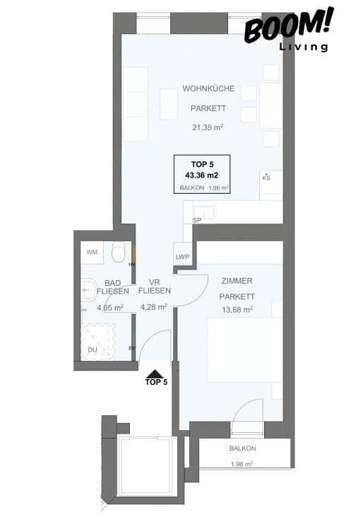 Terrace Apartment Hernals 63m²