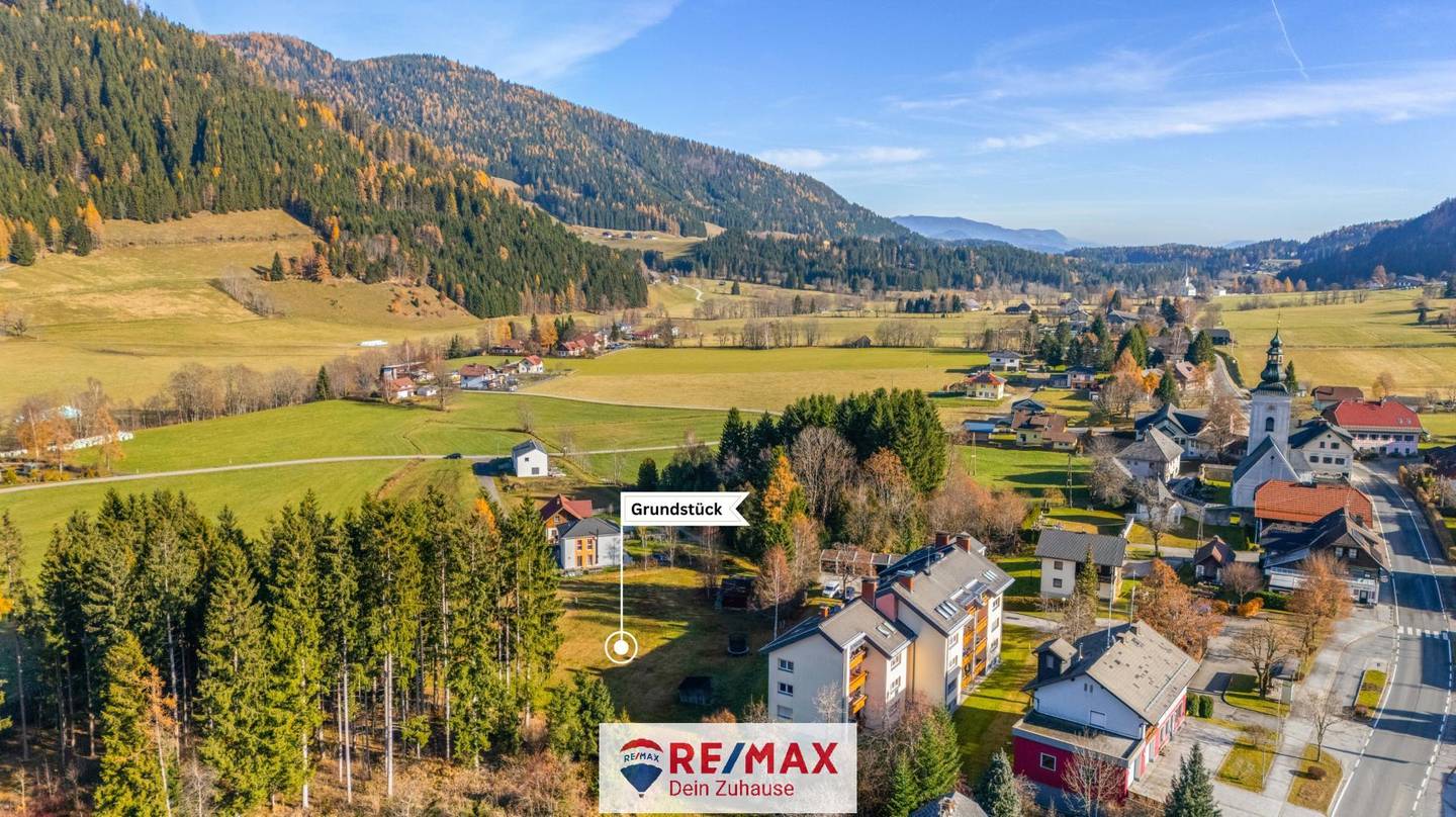 Sonniges Grundstück in Gnesau – 1.627 m² Bauland, Anschlüsse vorhanden