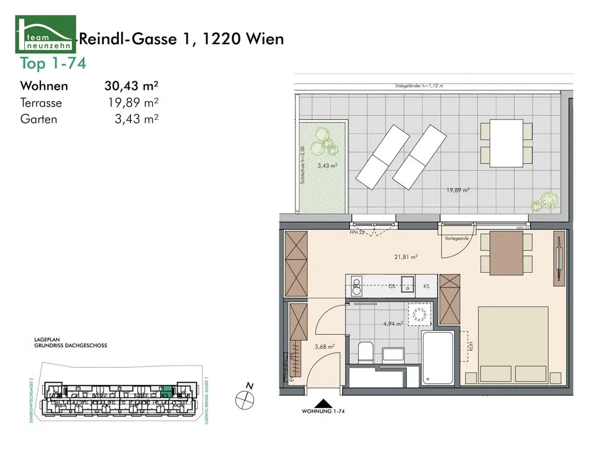 For investors! Purchase price is net plus 20% VAT. Dream penthouse apartment with roof terrace and garden area