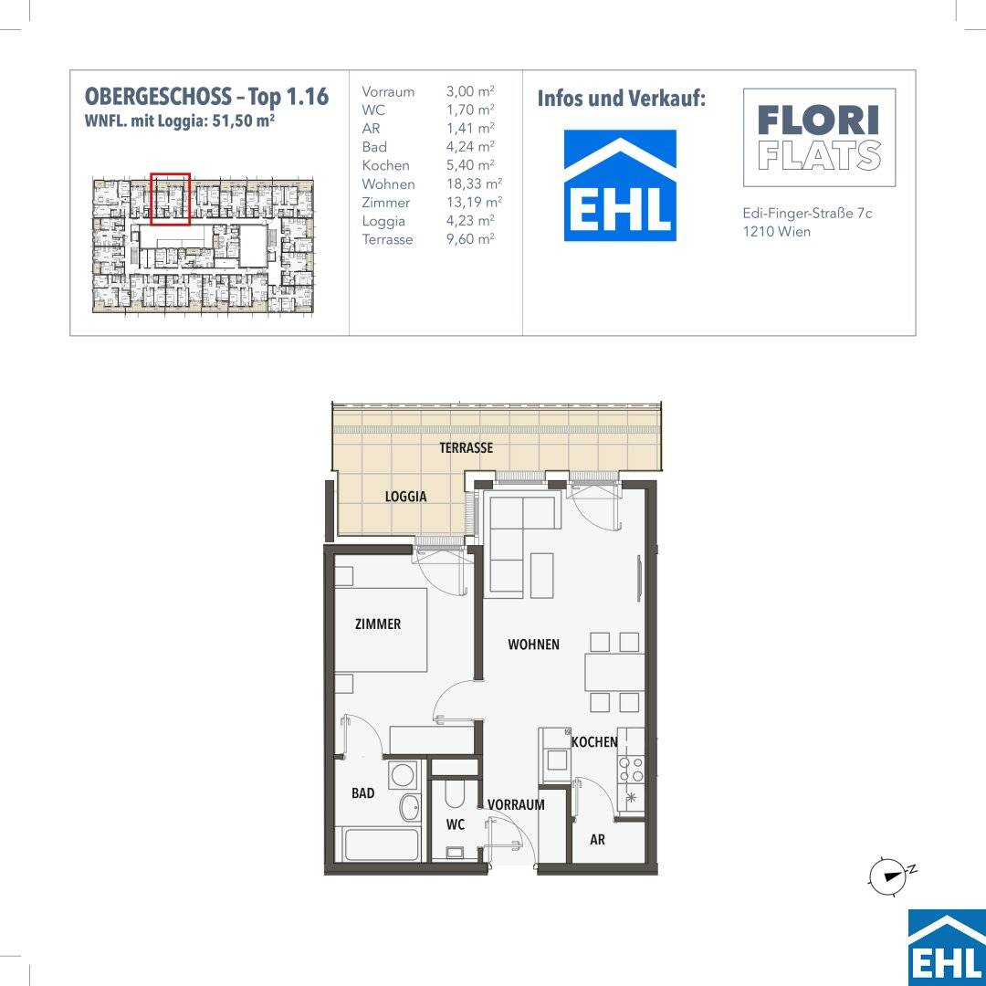 New build first occupancy apartment loggia terrace