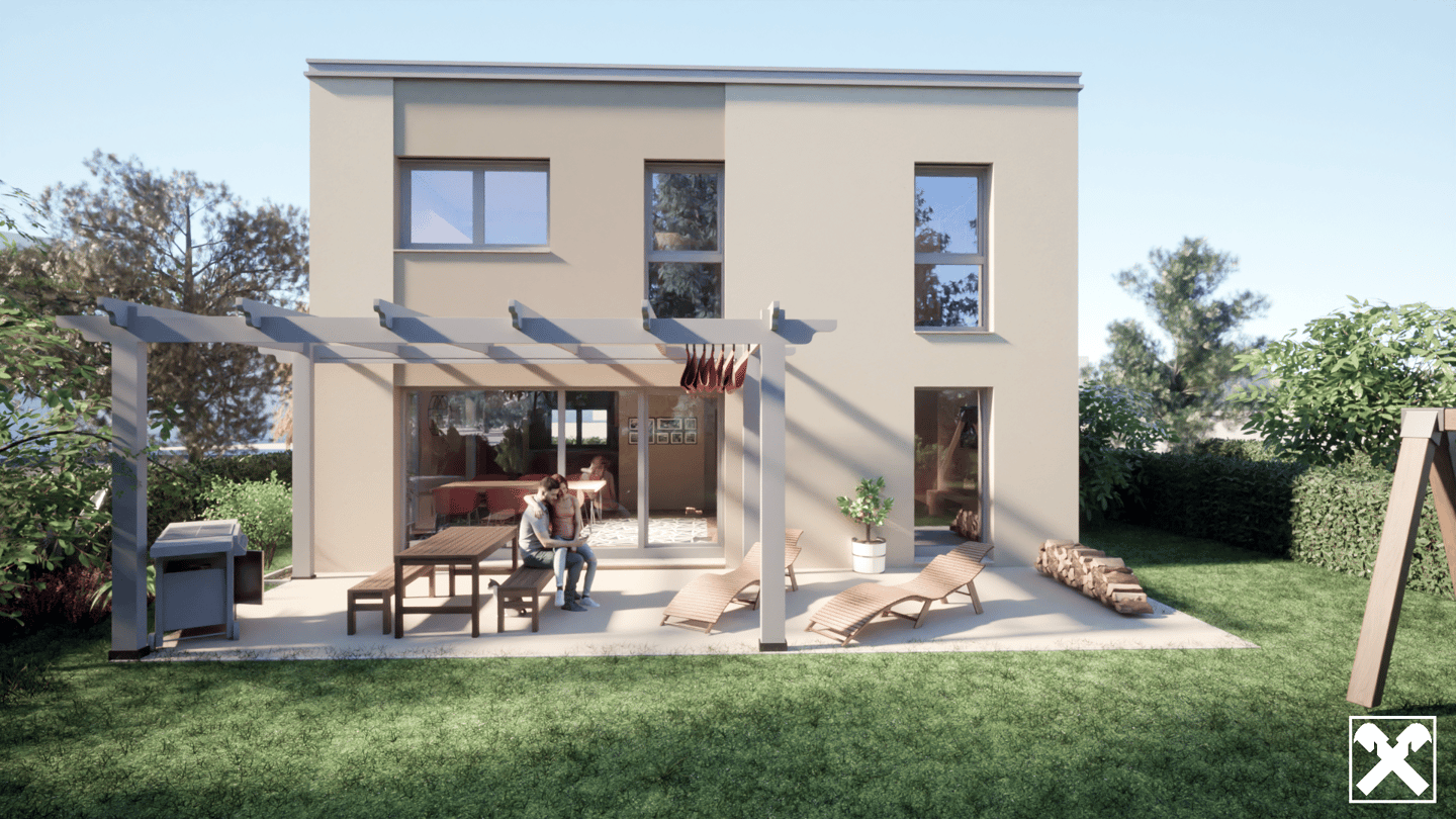 Modernes Einfamilienhaus mit Garten
