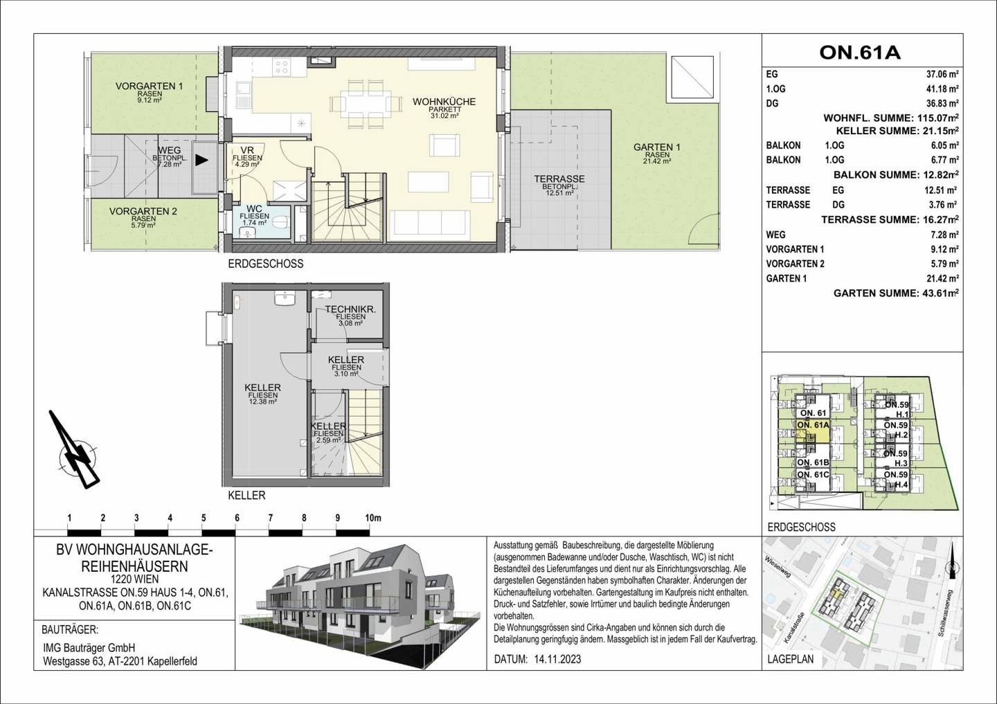 New development project Dreamlike houses in 1220 Wien Commission-free on own land