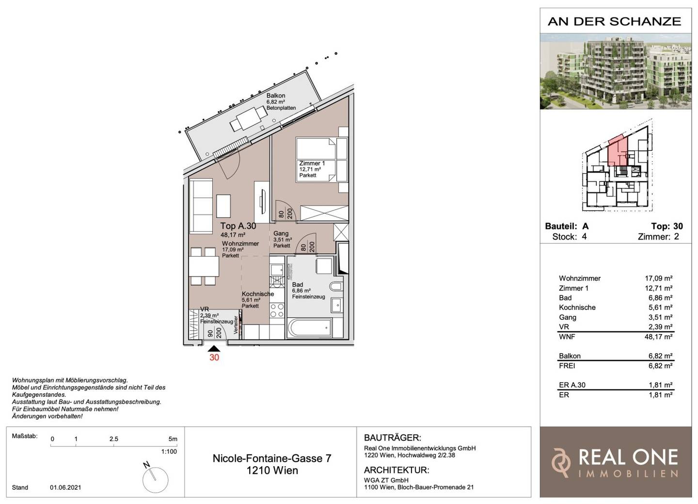 Apartment on the Old Danube with freehold