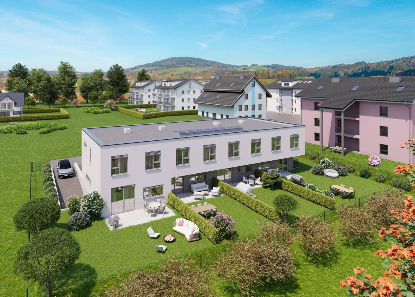 Reihenhaus in Neumarkt am Wallersee mit großem Garten & Tiefgarage