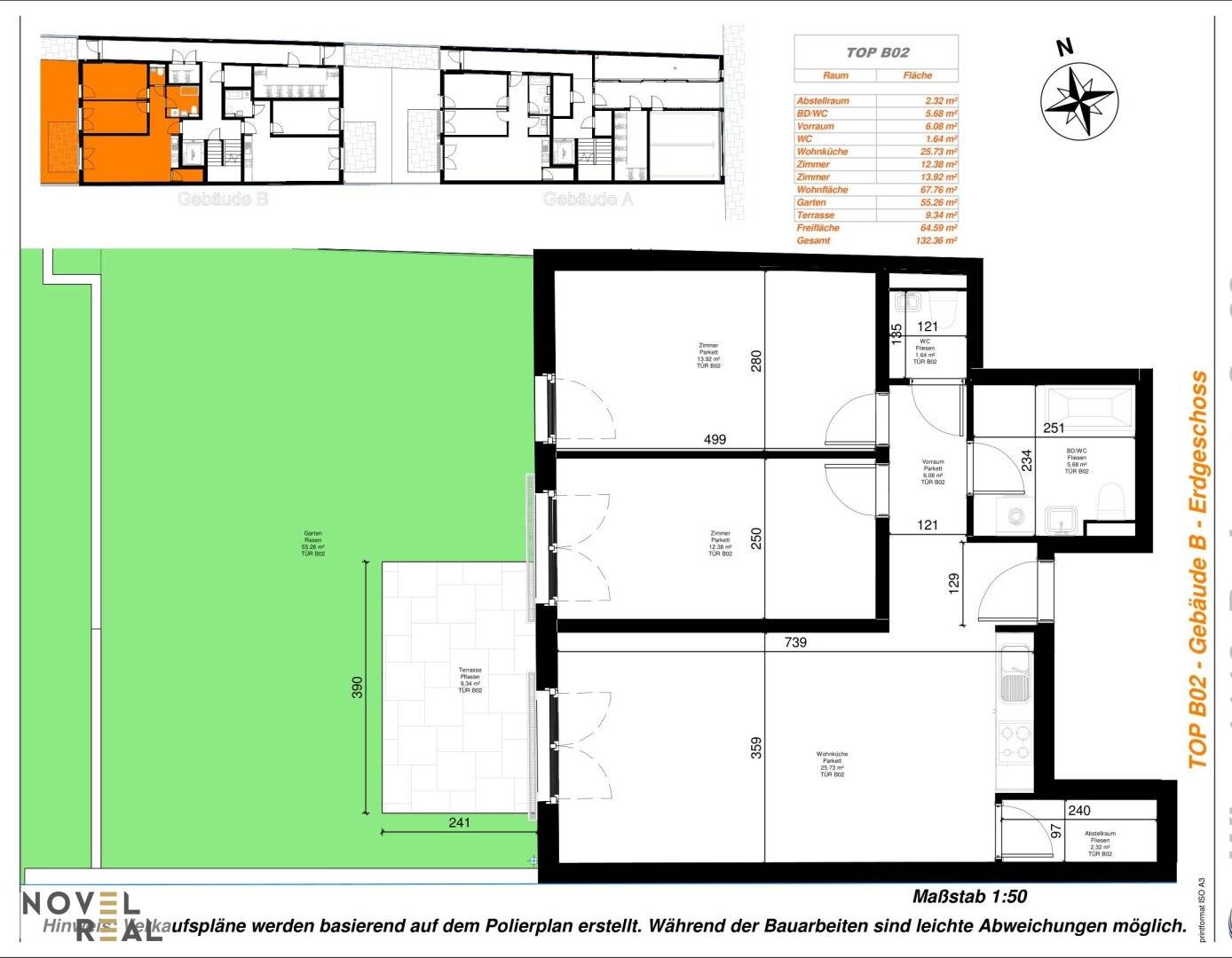 New build apartment with garden and terrace