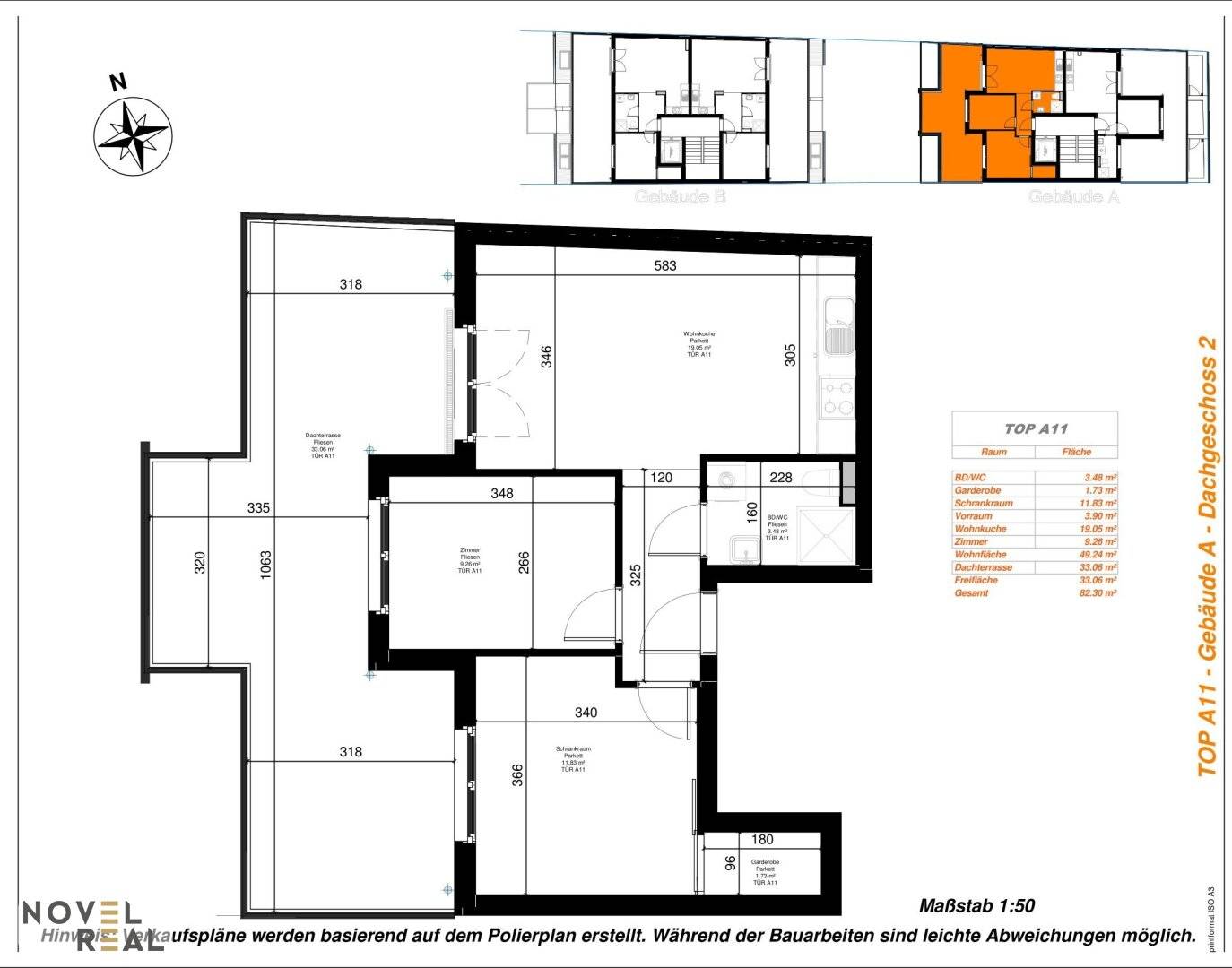 Top floor apartment with large terrace