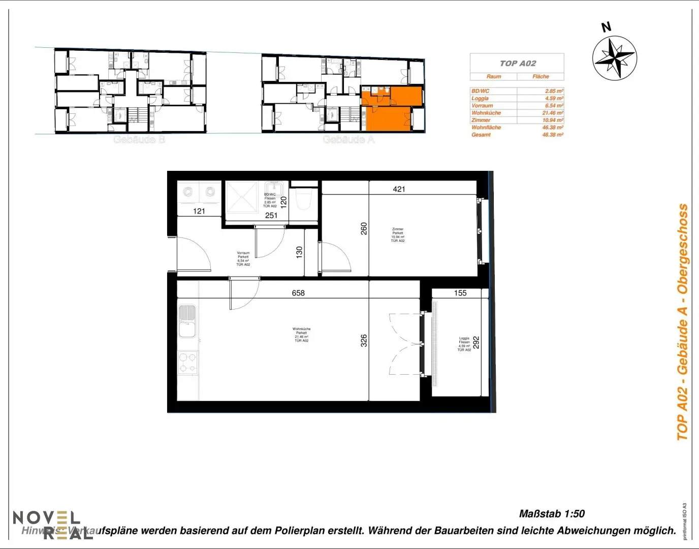 Newly built first occupancy apartment with loggia