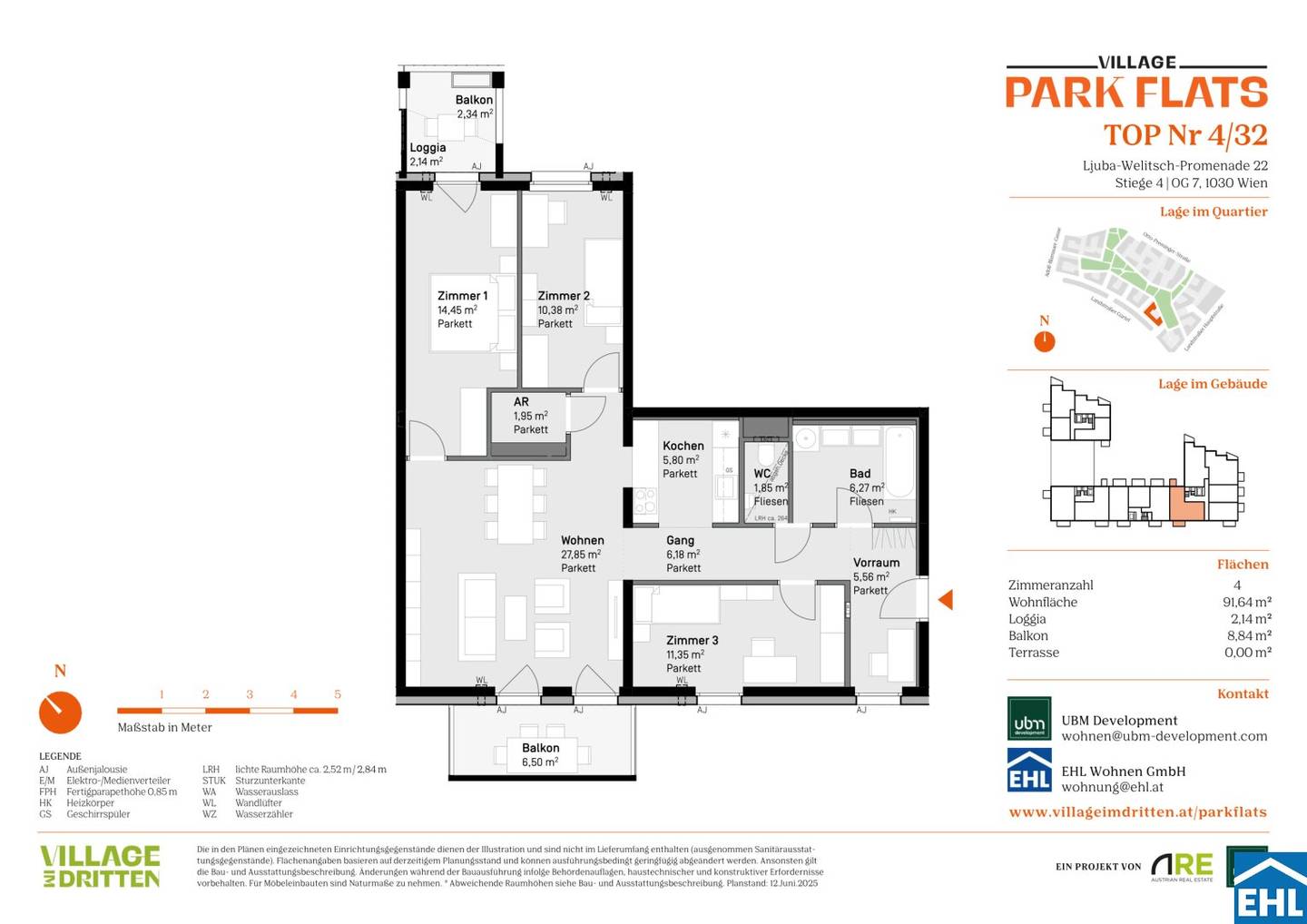 New build apartment with open kitchen near park