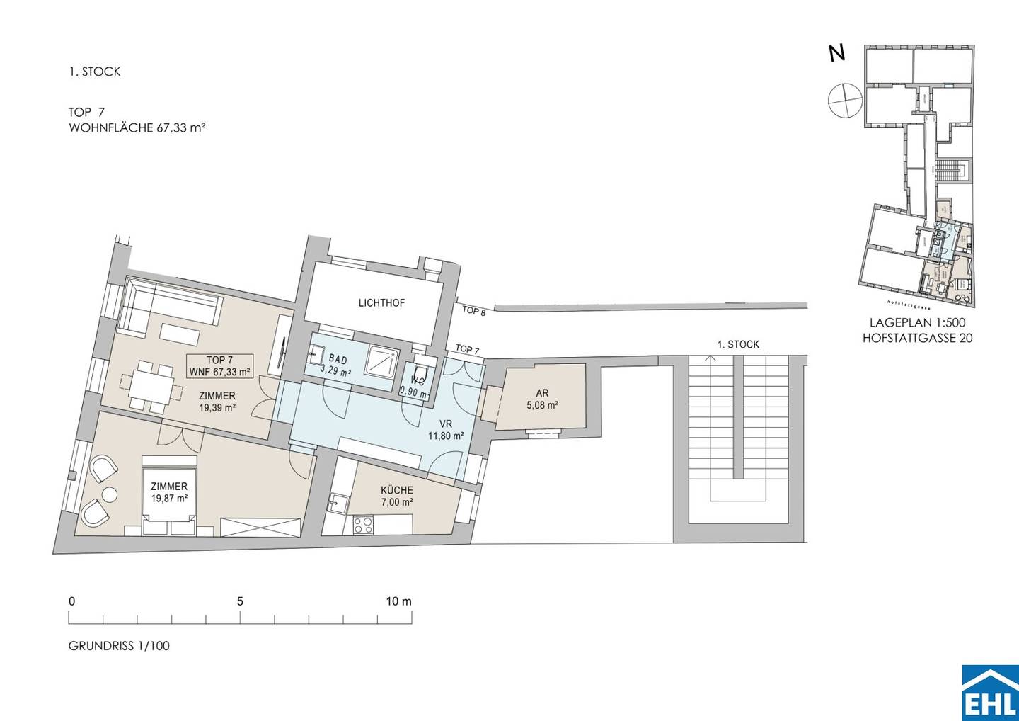 Altbau apartment with herringbone parquet in Währing