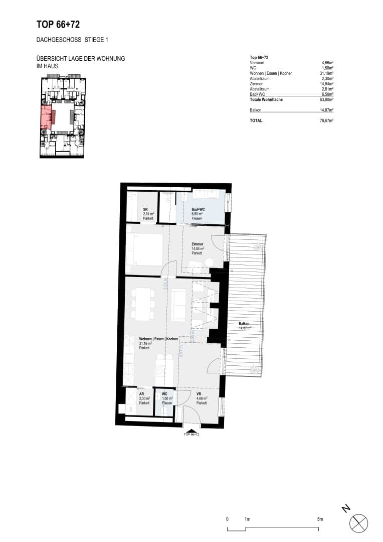 Apartment New Build Attic Balcony Quiet Courtyard