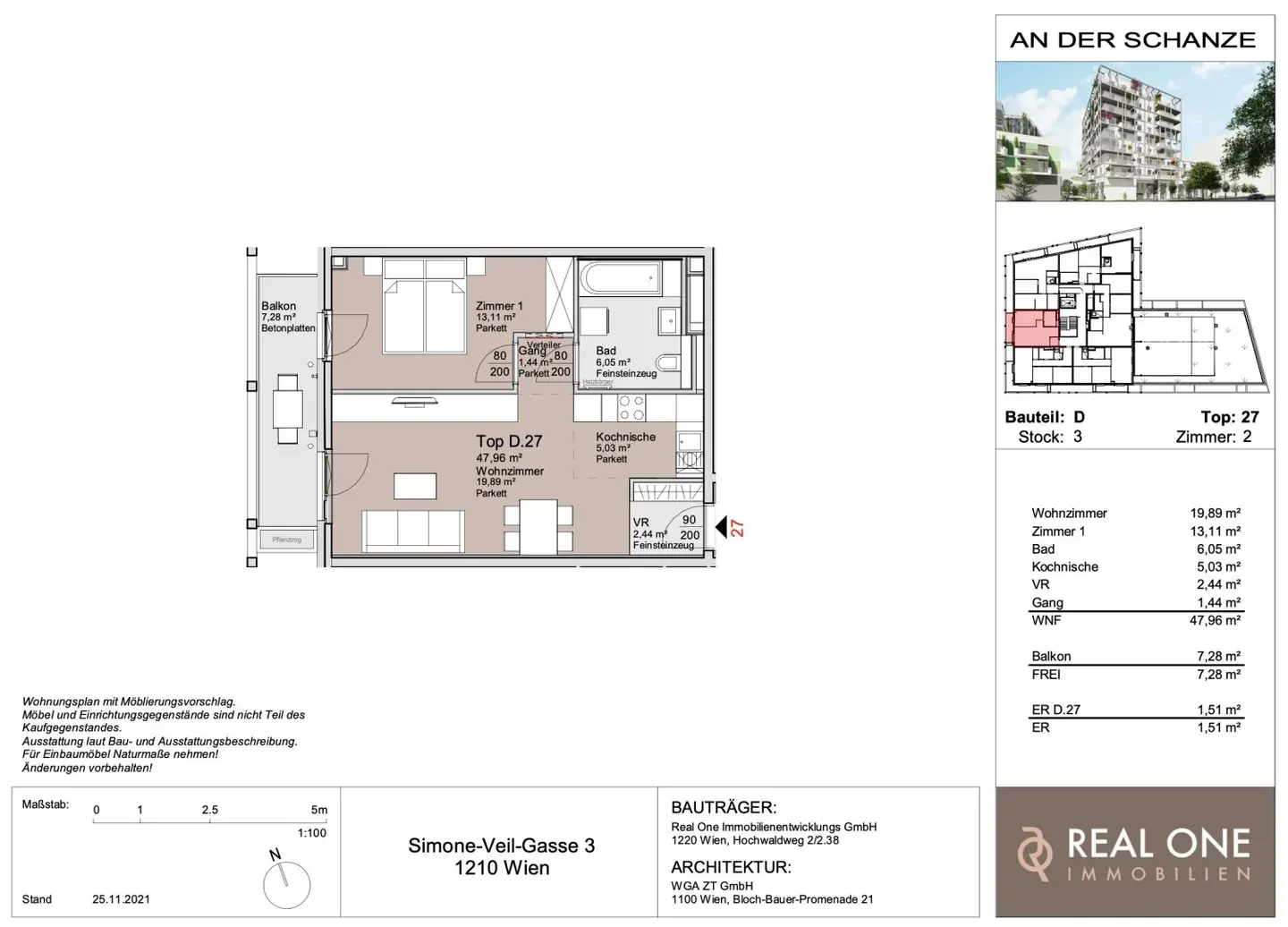 apartment new build near Old Danube commission free