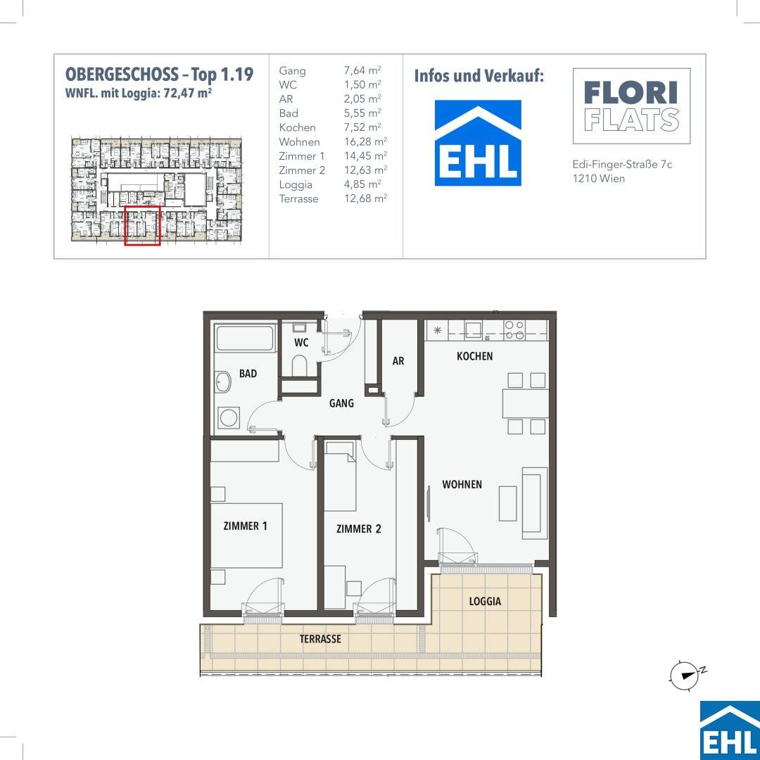 New build apartment with terrace