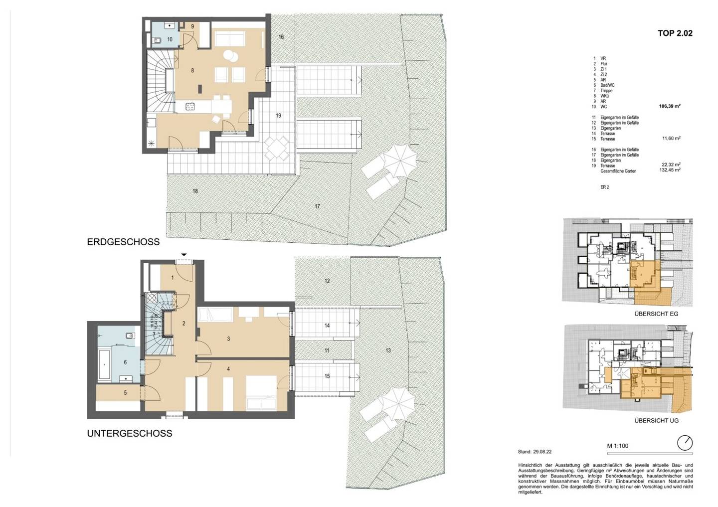Wohnung nahe Stift mit Eigengarten und Terrasse