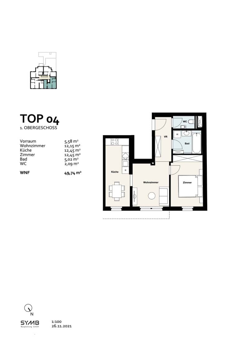 Wohnung Neubau mit Tiefgarage voll möbliert