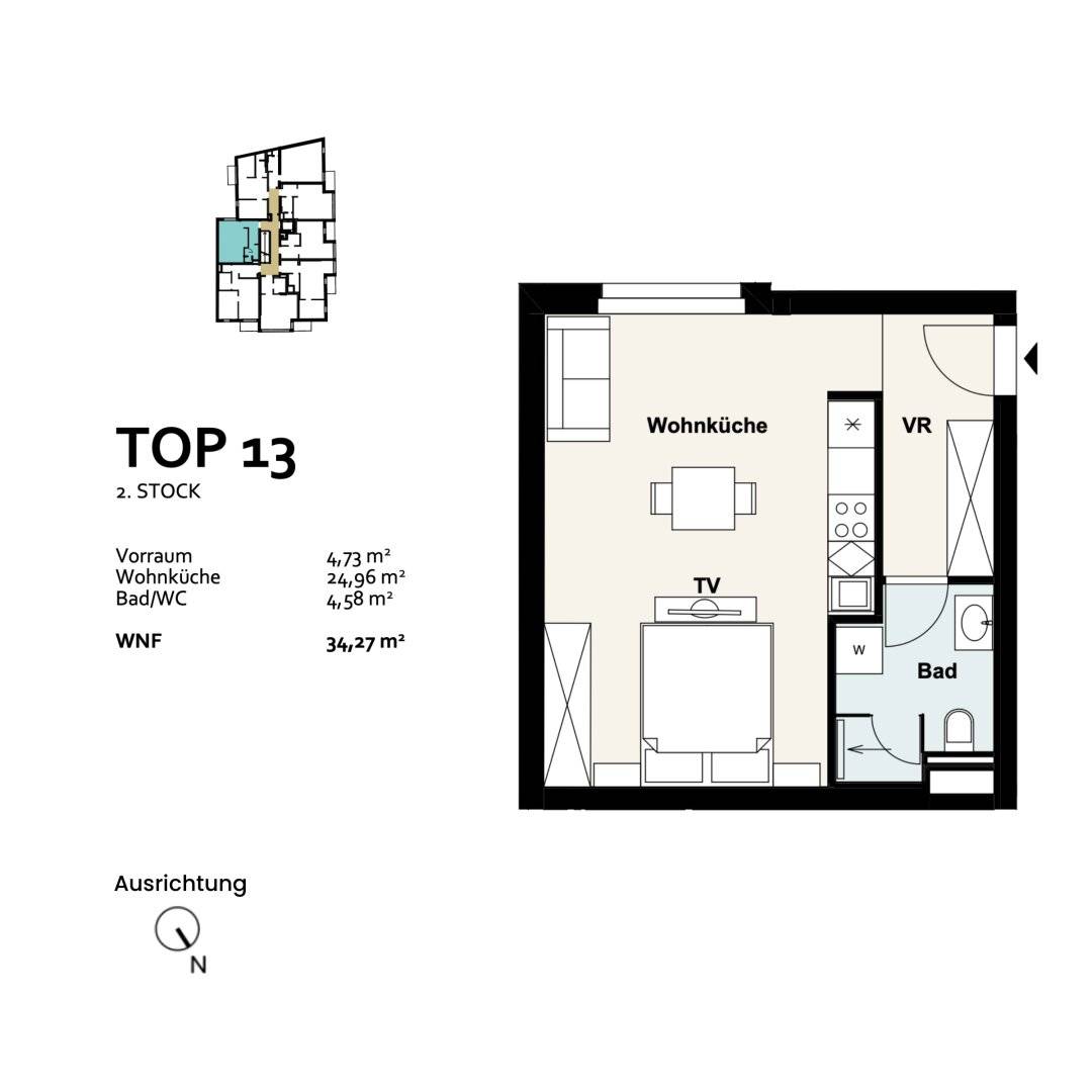 Apartment Newly Built with Open Plan Kitchen