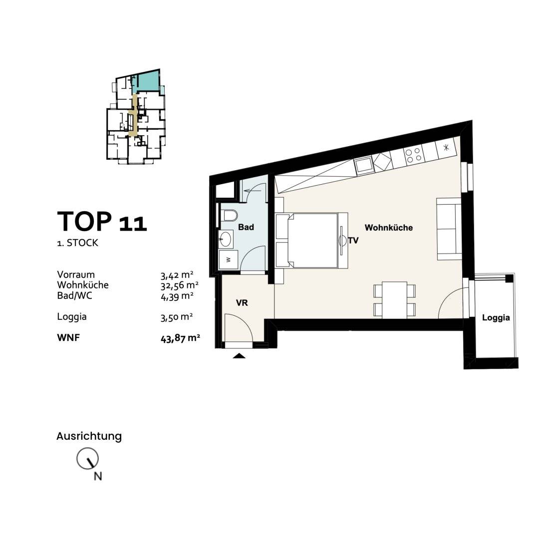 Erstbezug Neubau Wohnung offene Wohnküche Loggia