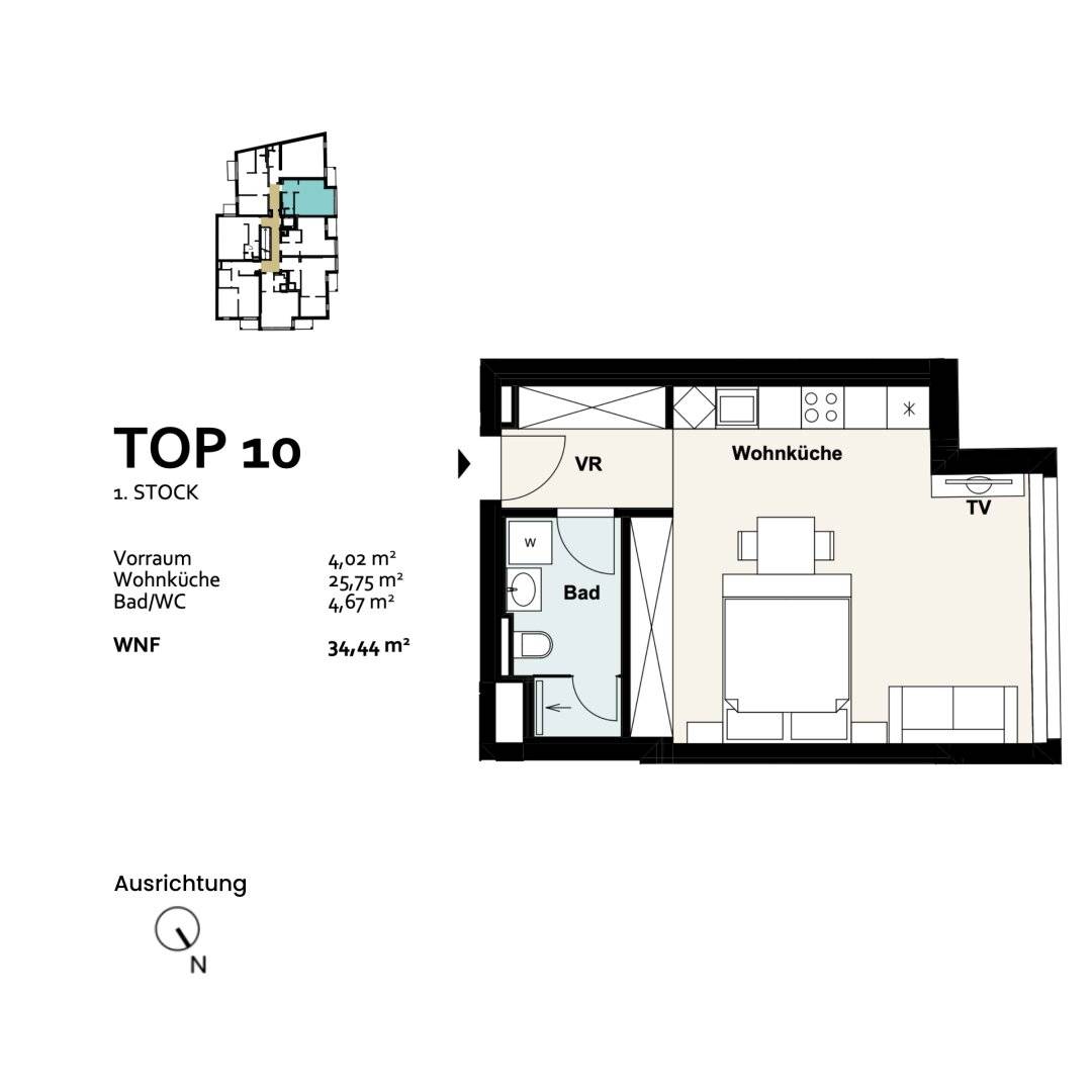 Erstbezug Wohnung mit Fensterfront und Küche