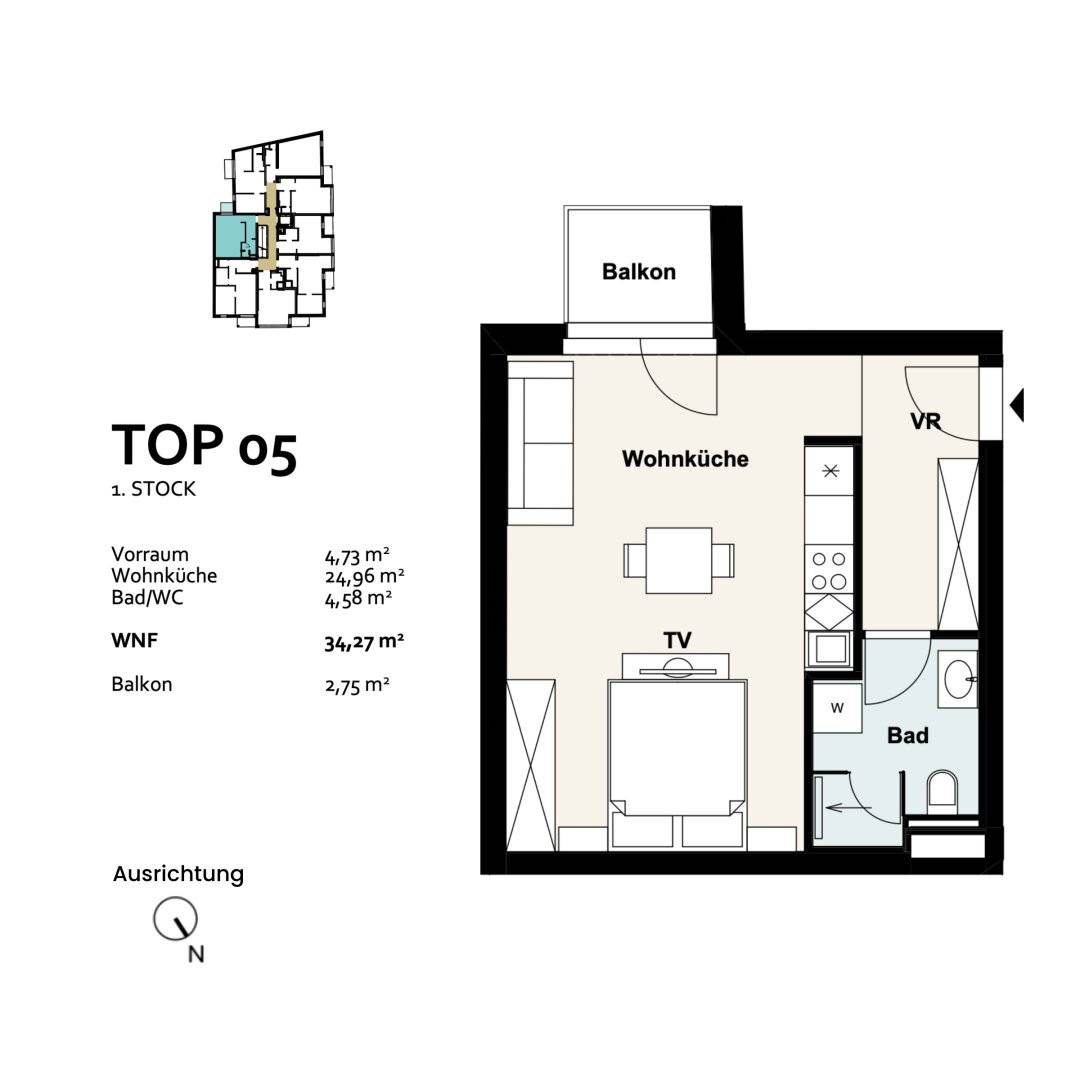 Anlegerwohnung with terrace first occupancy