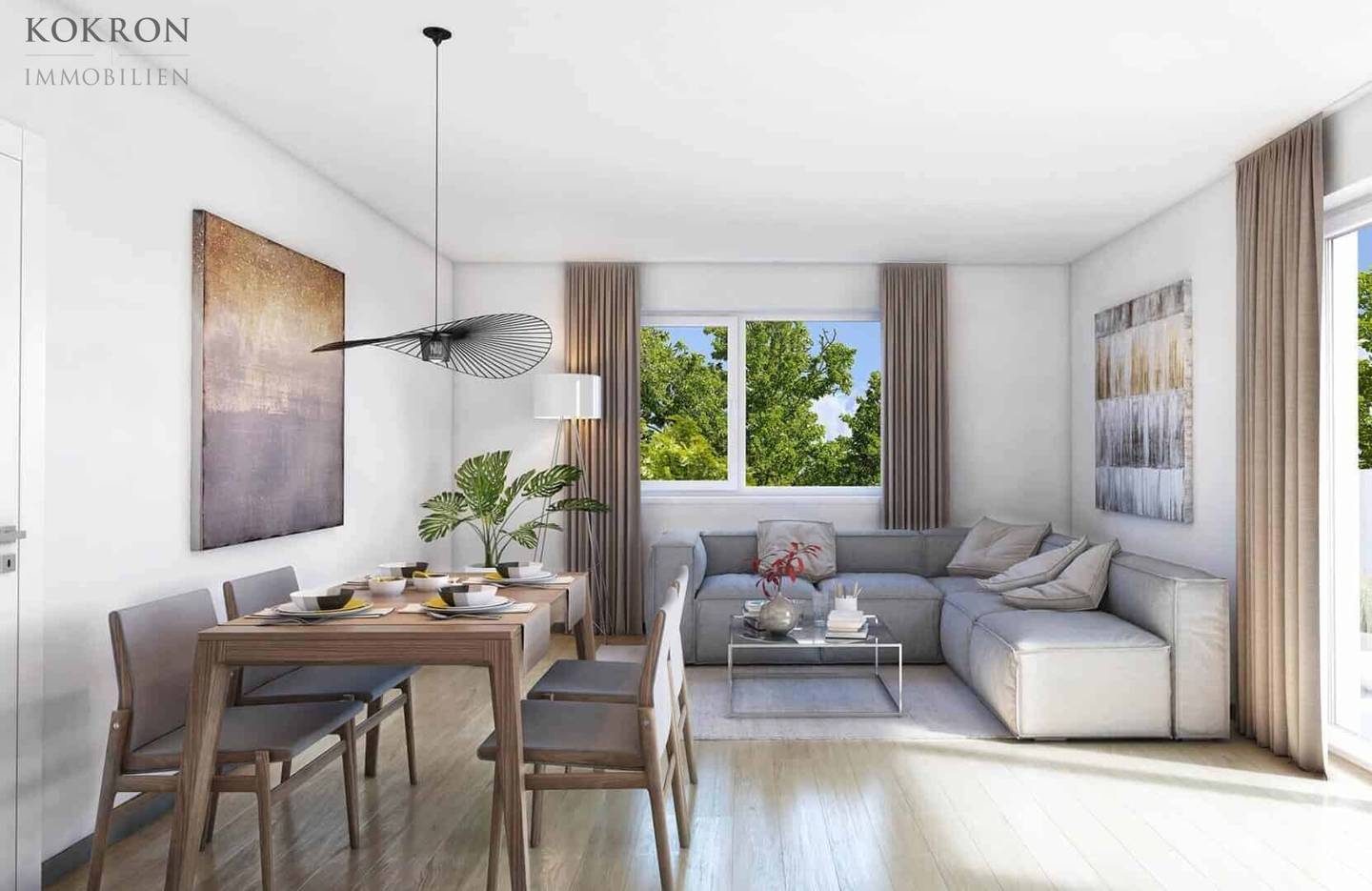 Apartment with garden and loggia in a new construction project