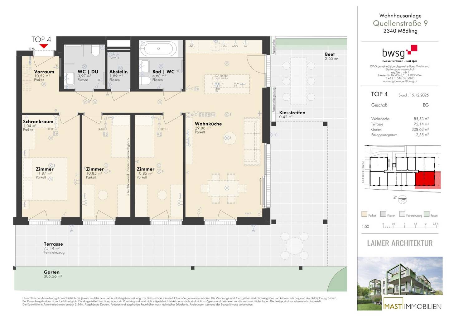 Newly built apartment first occupancy big garden
