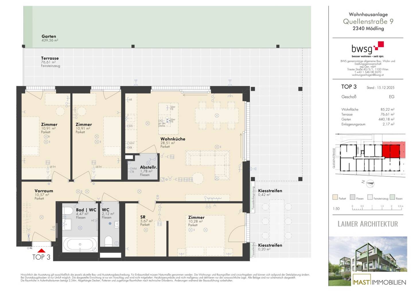 Ground floor apartment with terrace and garden