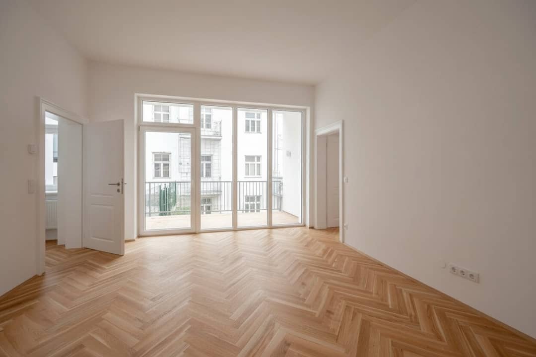 Wohnung Erstbezug Balkon Fussbodenheizung