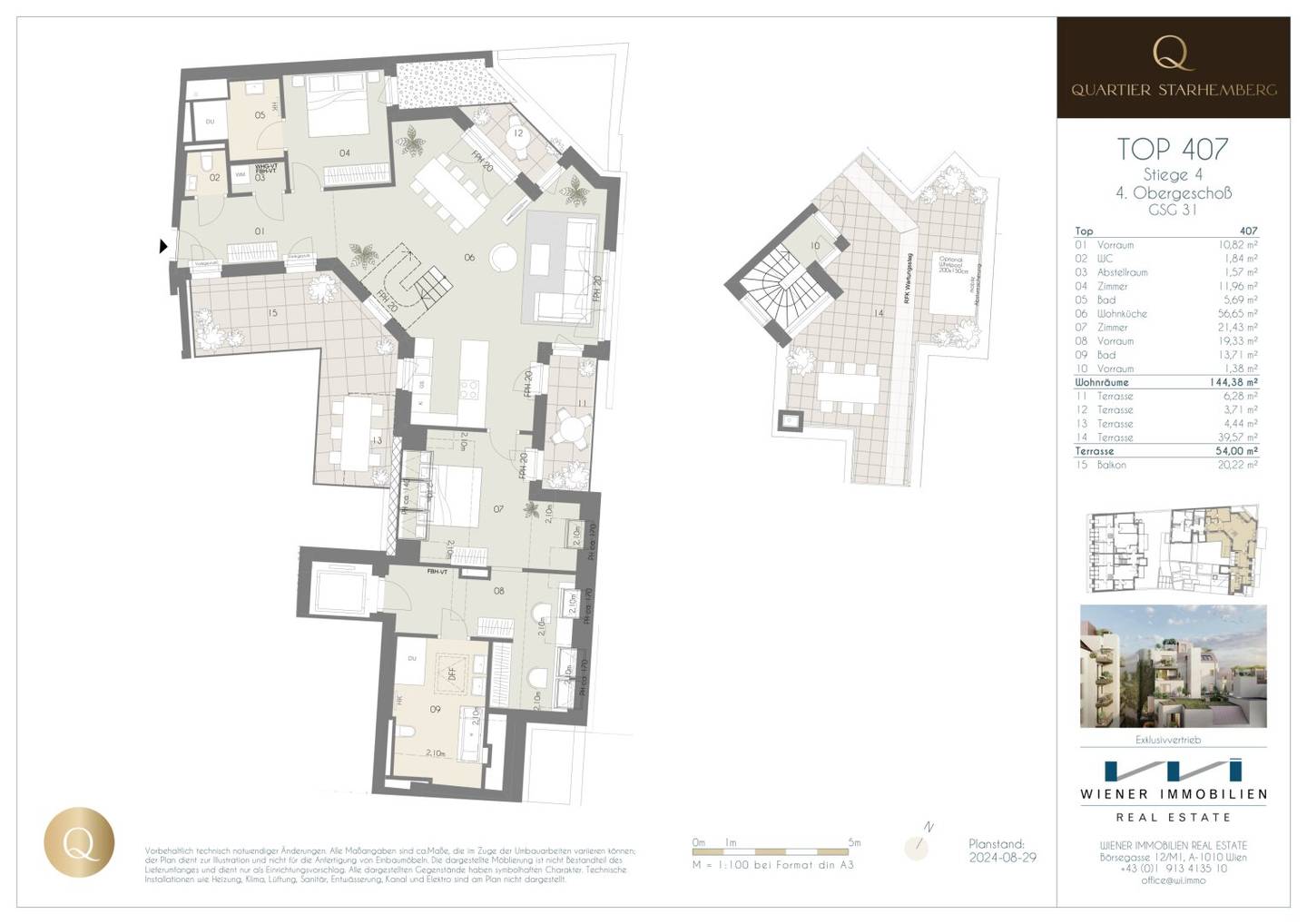 Dachgeschosswohnung Loftstil mit Grünblick