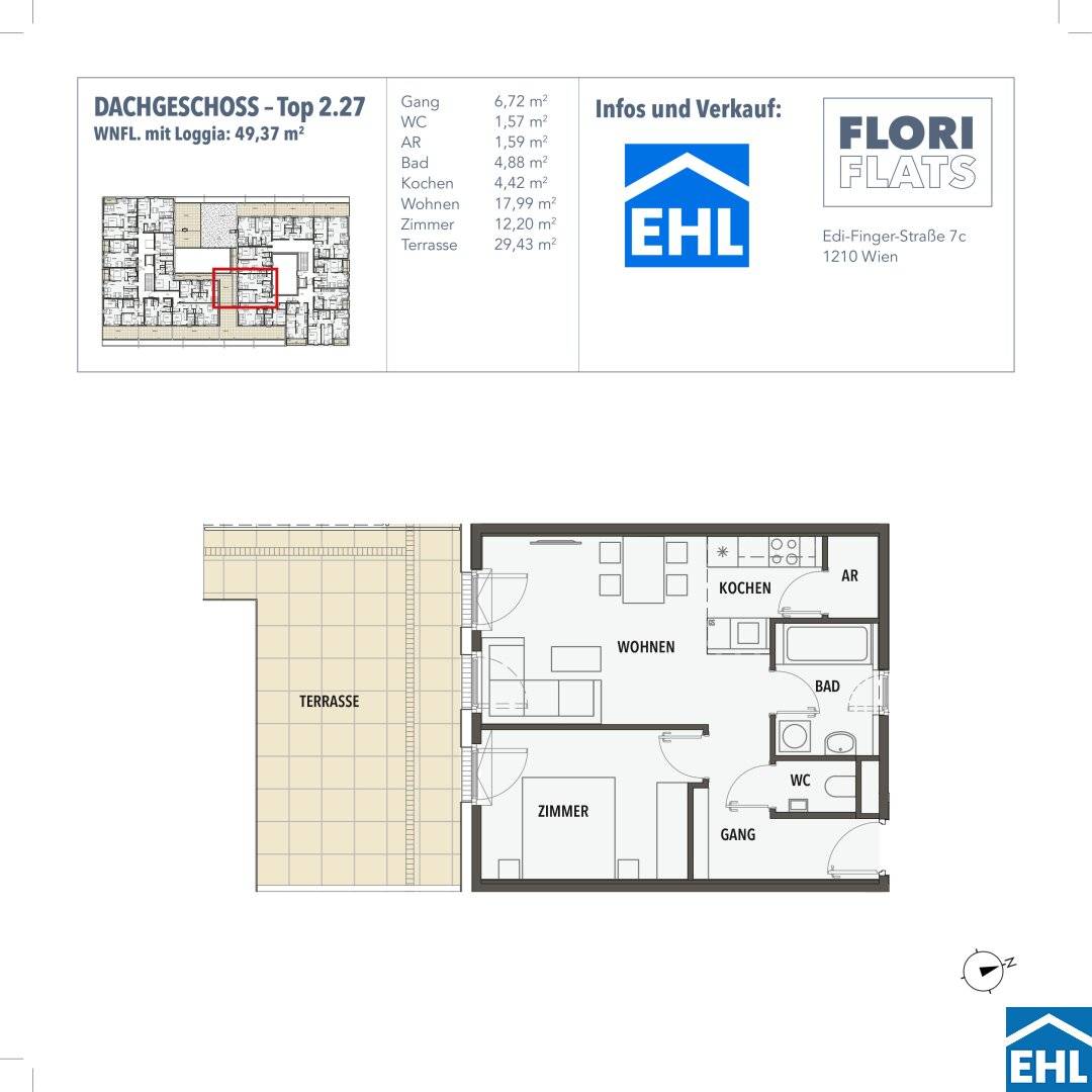 Neubau Erstbezug Wohnung Stammersdorf Loggia