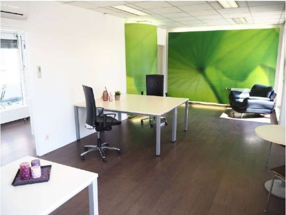 Two office rooms, furnished, up to 18 workstations, immediate occupancy, data cabling, meeting room, parking spaces