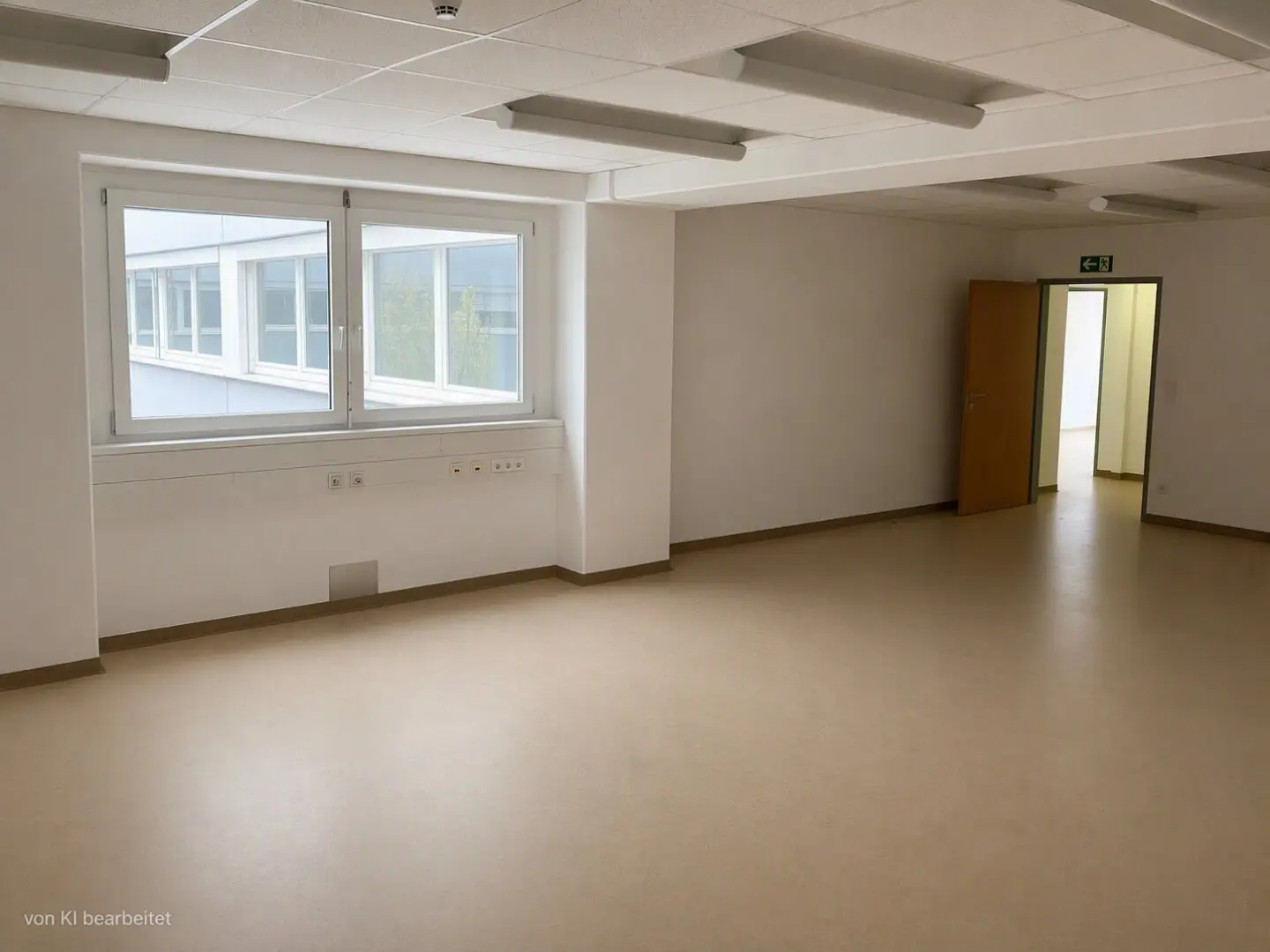 Modern office building well accessible by subway with parking garage