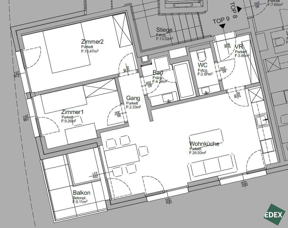 Erstbezug: Schöne 3-Zimmer-Wohnung mit Balkon