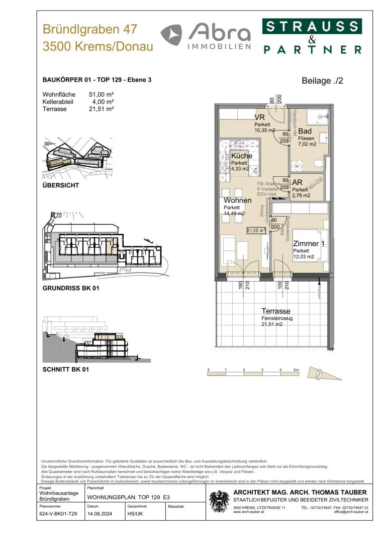 Newly built apartment with spacious terrace