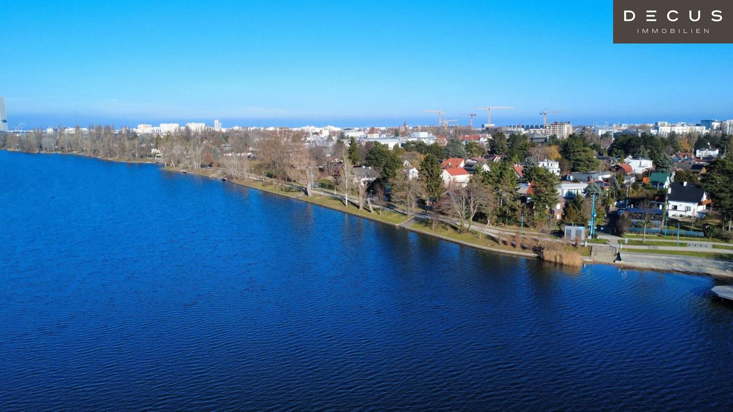 Grundstück in Wien 1220, 1. Reihe an der Alten Donau – Wasserblick