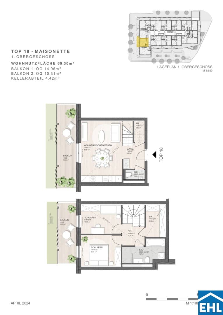 Wohnung Neubau Erstbezug mit Balkon Photovoltaik