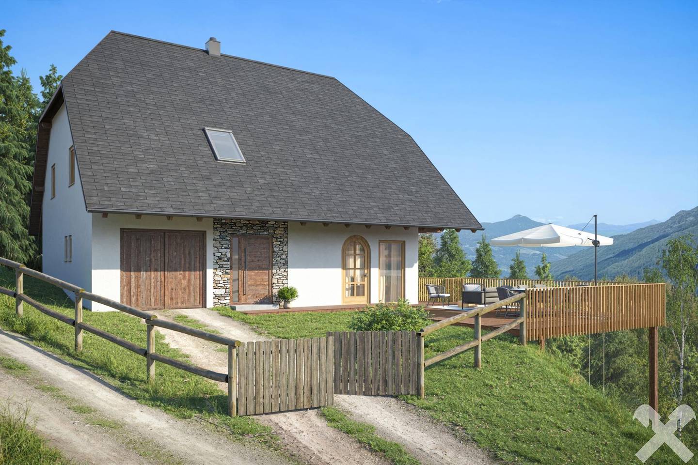 Haus in Schöderberg: Alleinlage, Panorama-Aussicht und 5 Zimmer