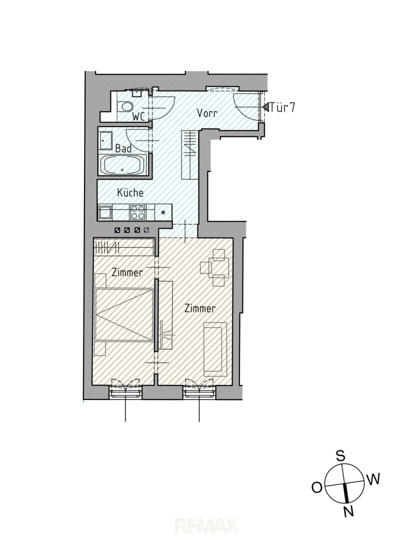 Wohnung mit Raumhöhe 3,10 m nahe U Bahn