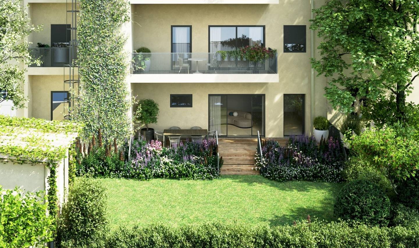 Apartment with garden and terrace near subway