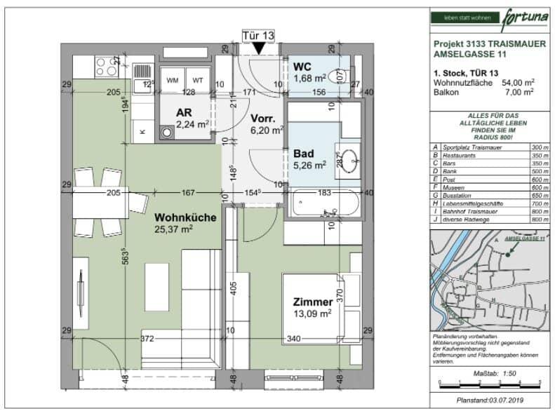 Wohnung mit Balkon nahe Stadtzentrum ruhige Lage