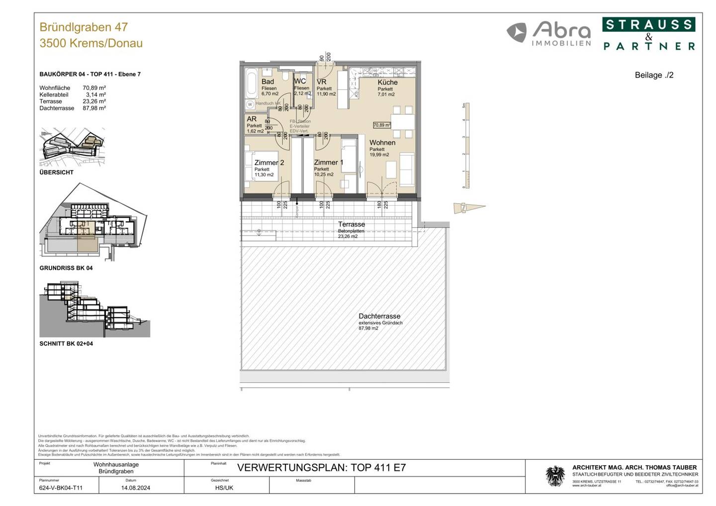 Newly built apartment with terrace and view
