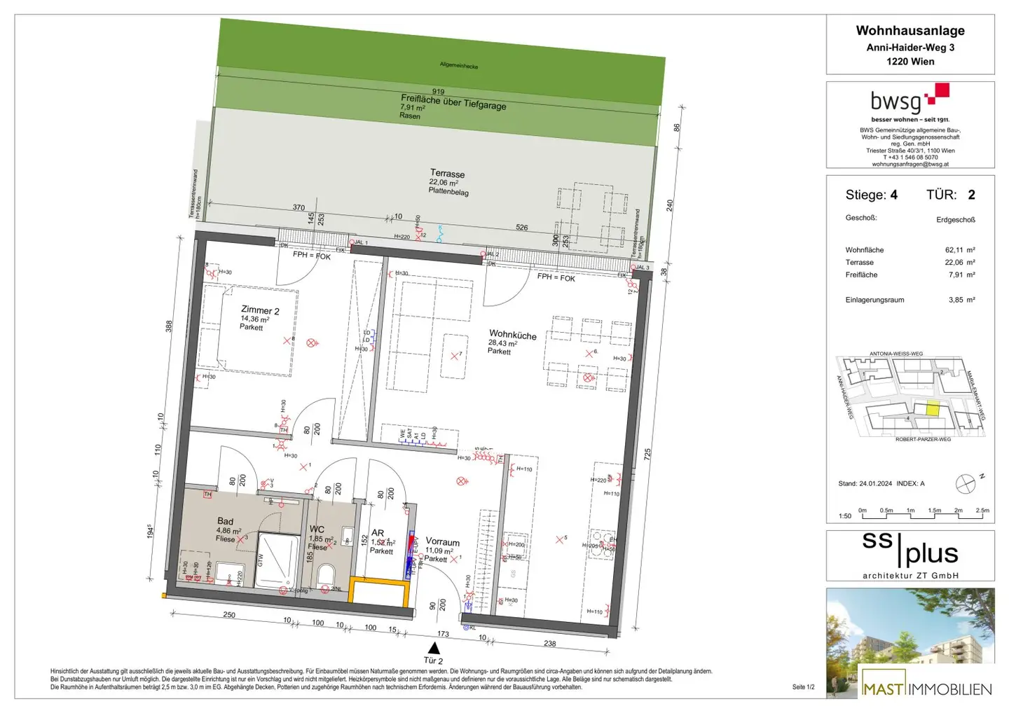 Wohnung mit Terrasse nahe Badeteich Hirschstetten