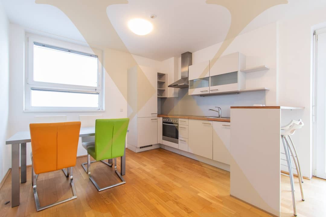 Apartment with modern fitted kitchen and balcony