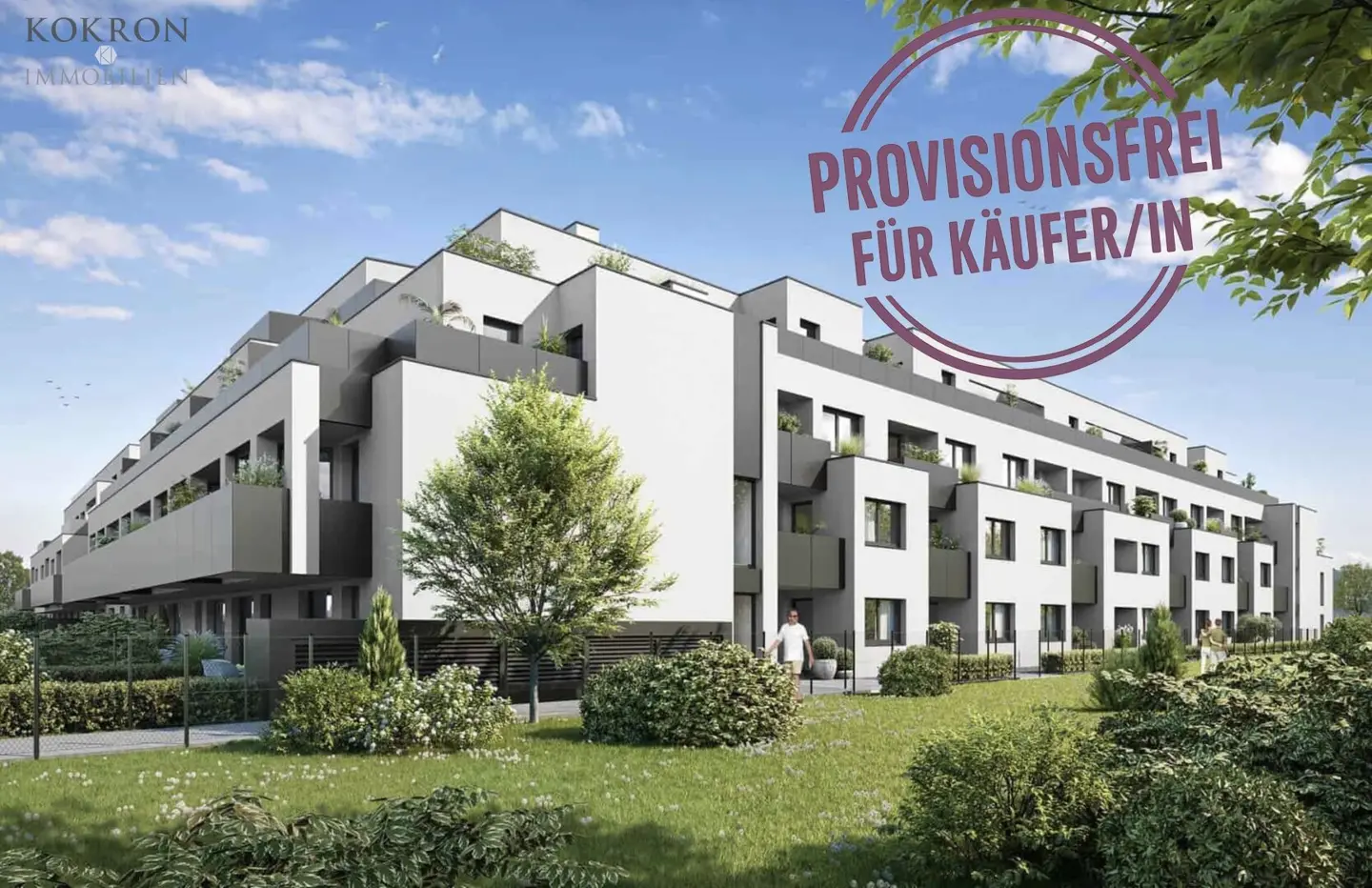 New build apartment with garden and terrace