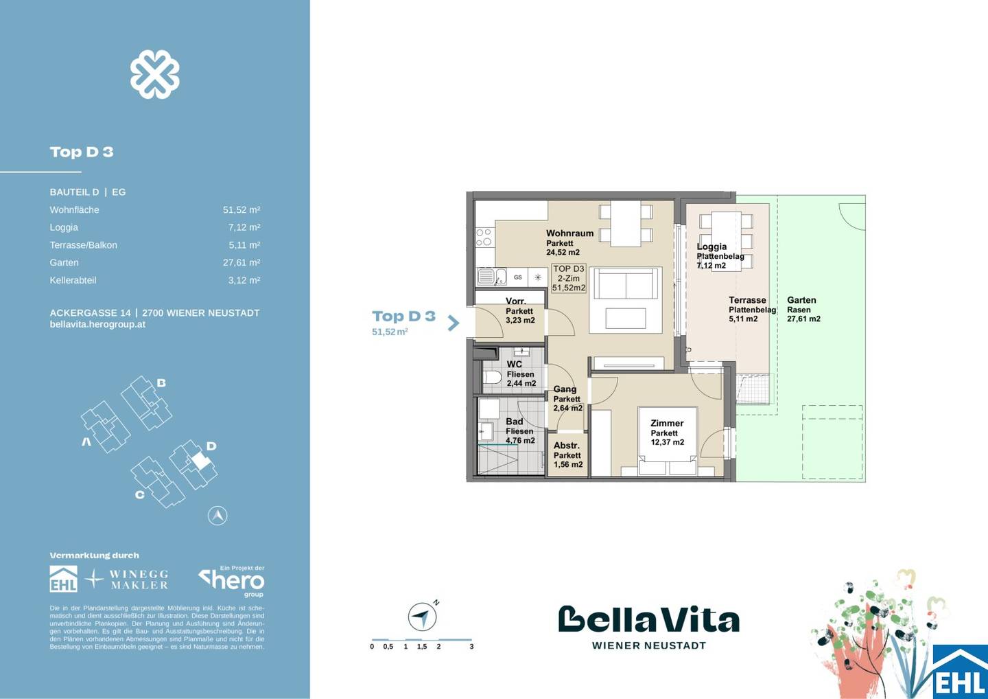 Apartment brand new first occupancy with garden
