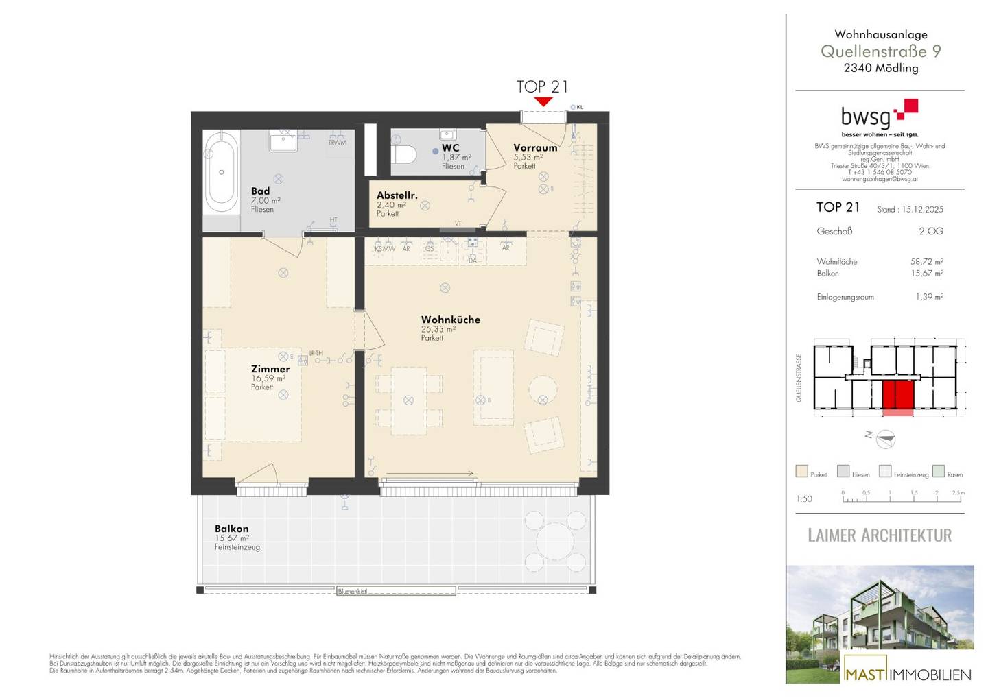 Attic apartment with balcony commission free
