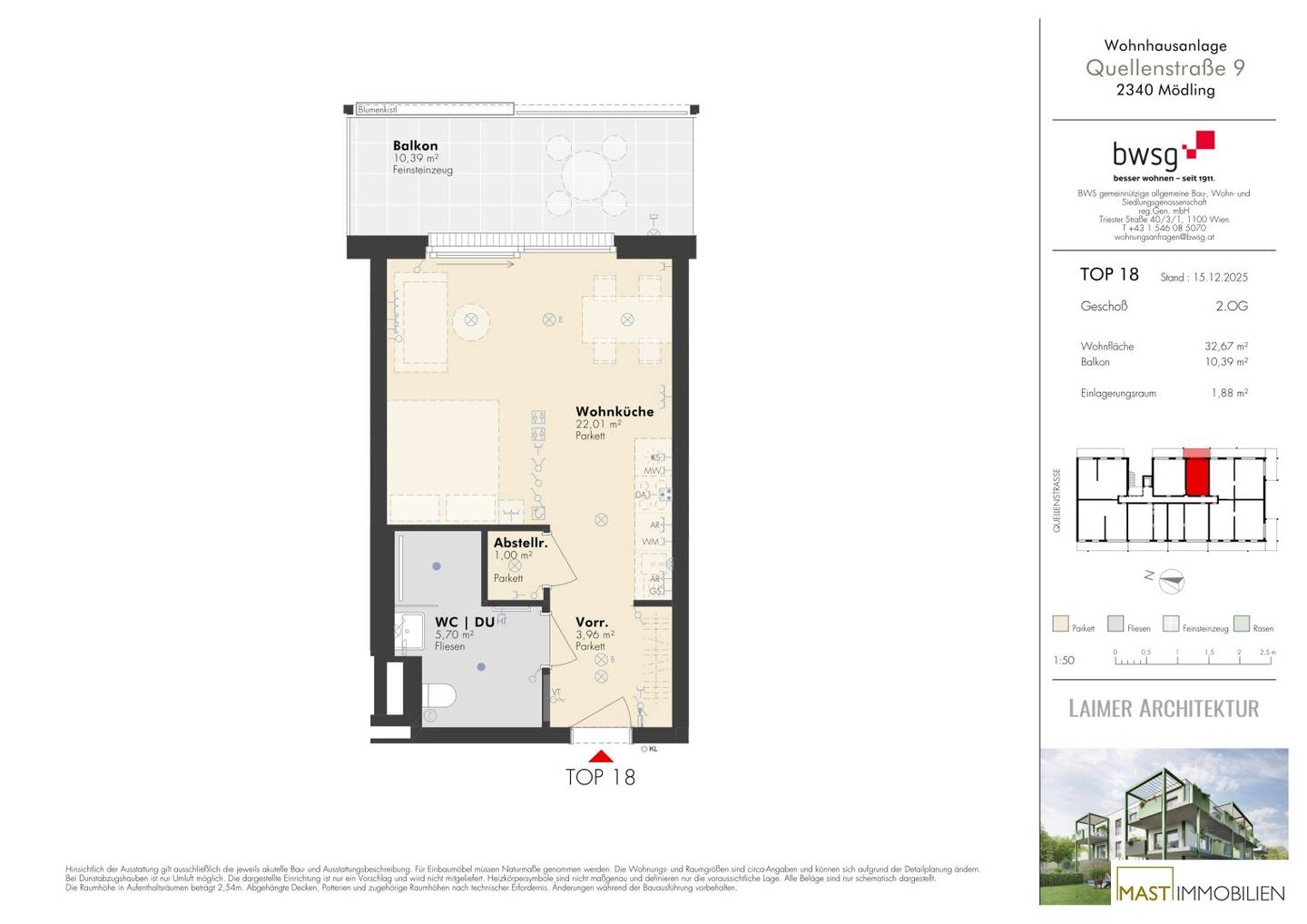 Dachgeschosswohnung mit Balkon in Mödling