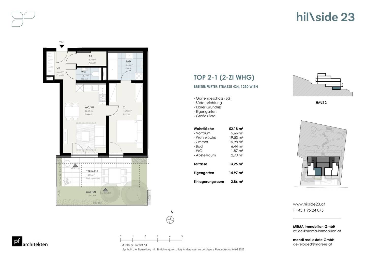 Pärchenhit! Helle 2-Zimmer-Wohnung mit kleinem Garten zu verkaufen!