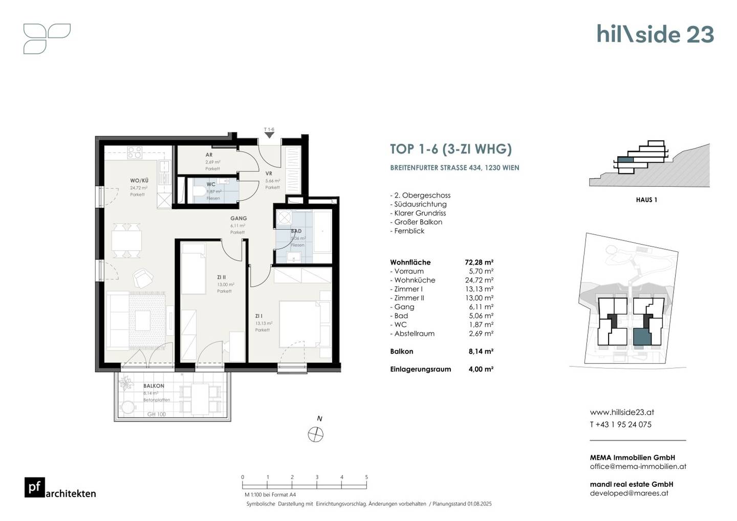 3-Room Balcony Apartment in New Build