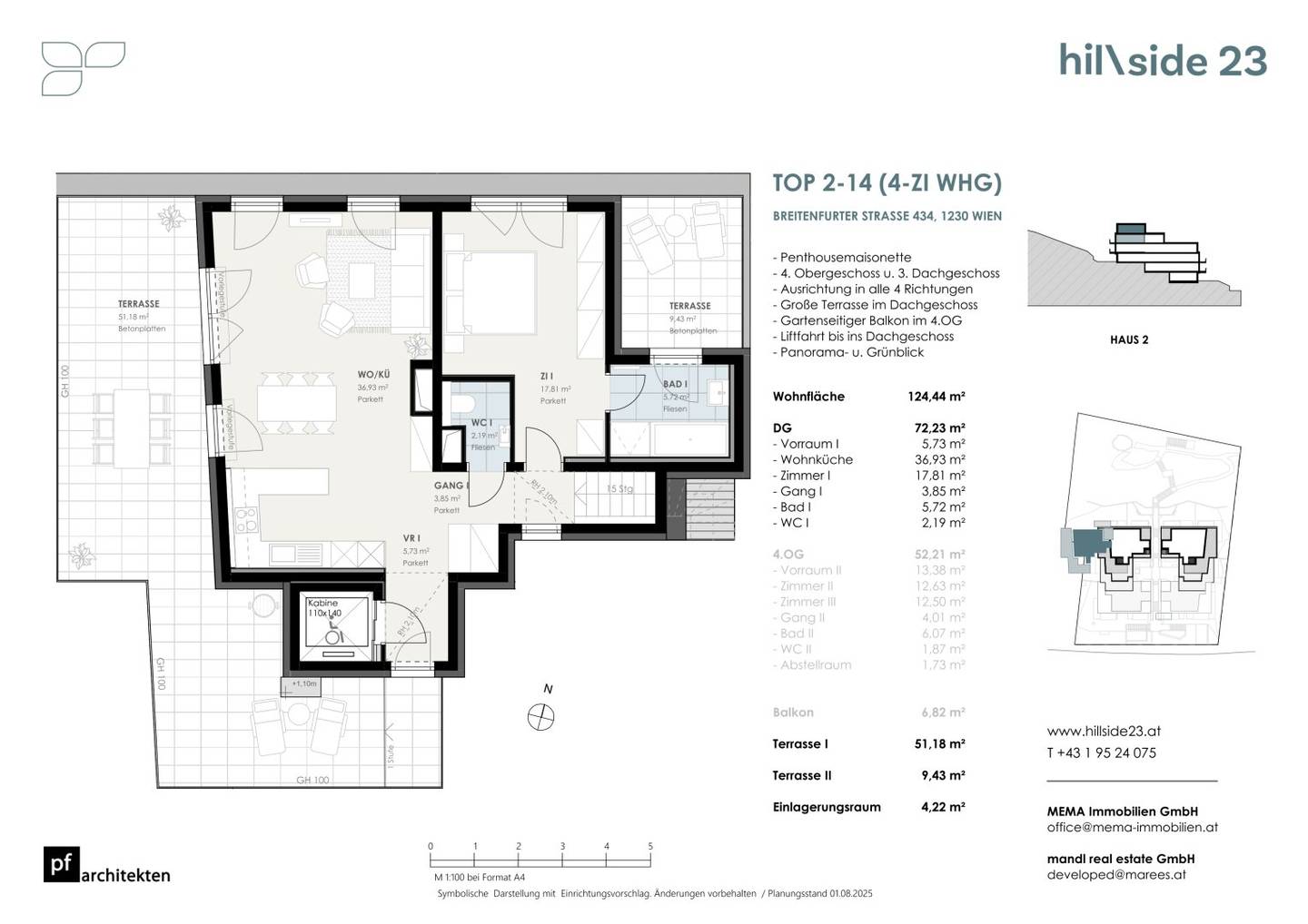 Exceptional Maisonette with 4 Rooms and 2 Roof Terraces for Sale