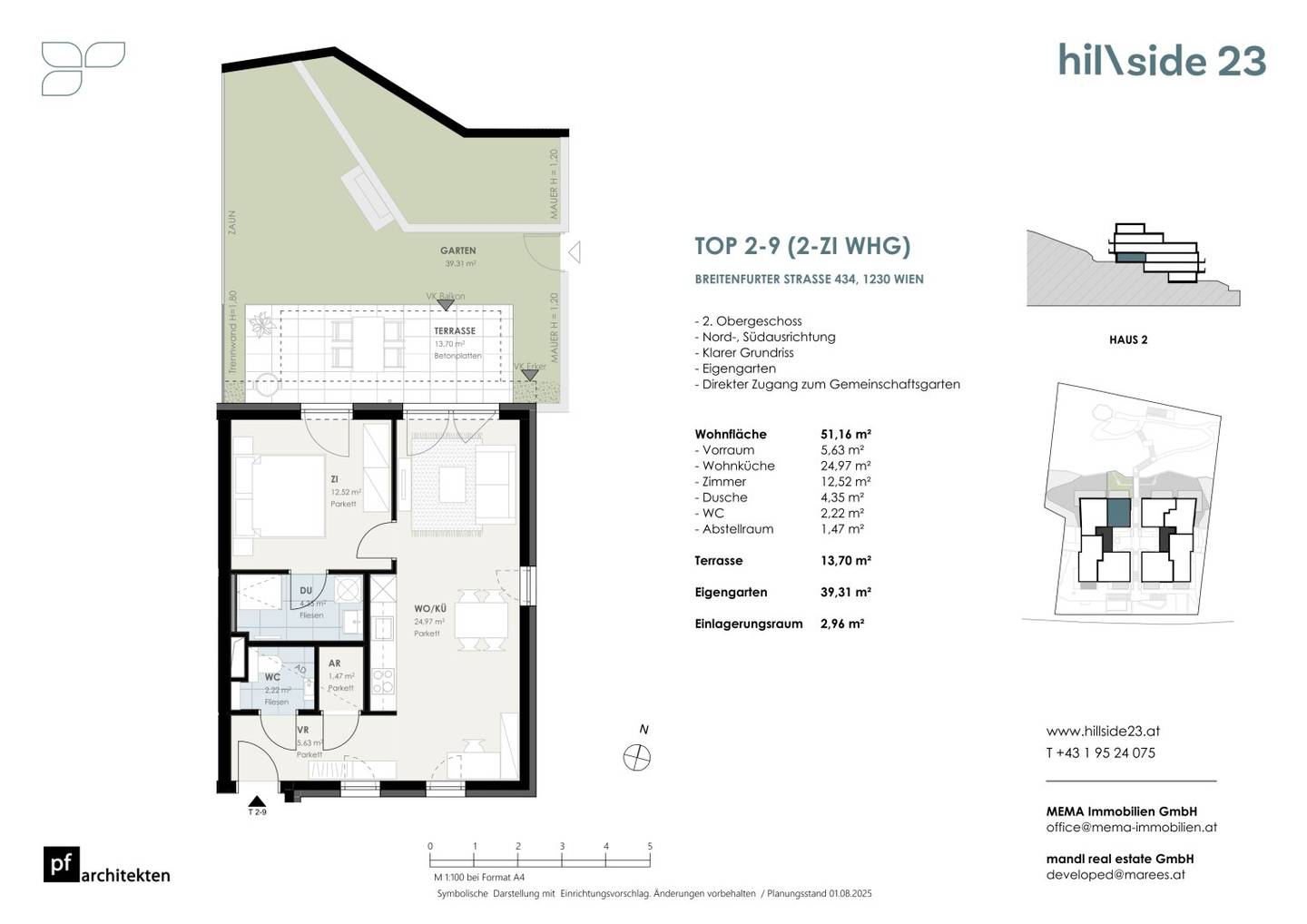Couple's hit! Pretty 2-room apartment with a small garden for sale!