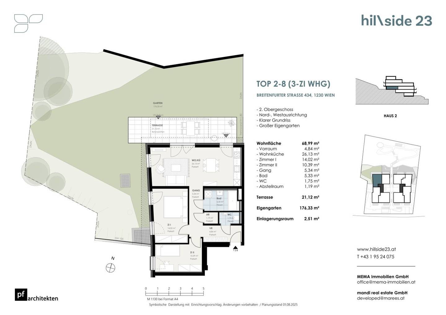 Exclusive three room apartment with 172 m² garden for sale